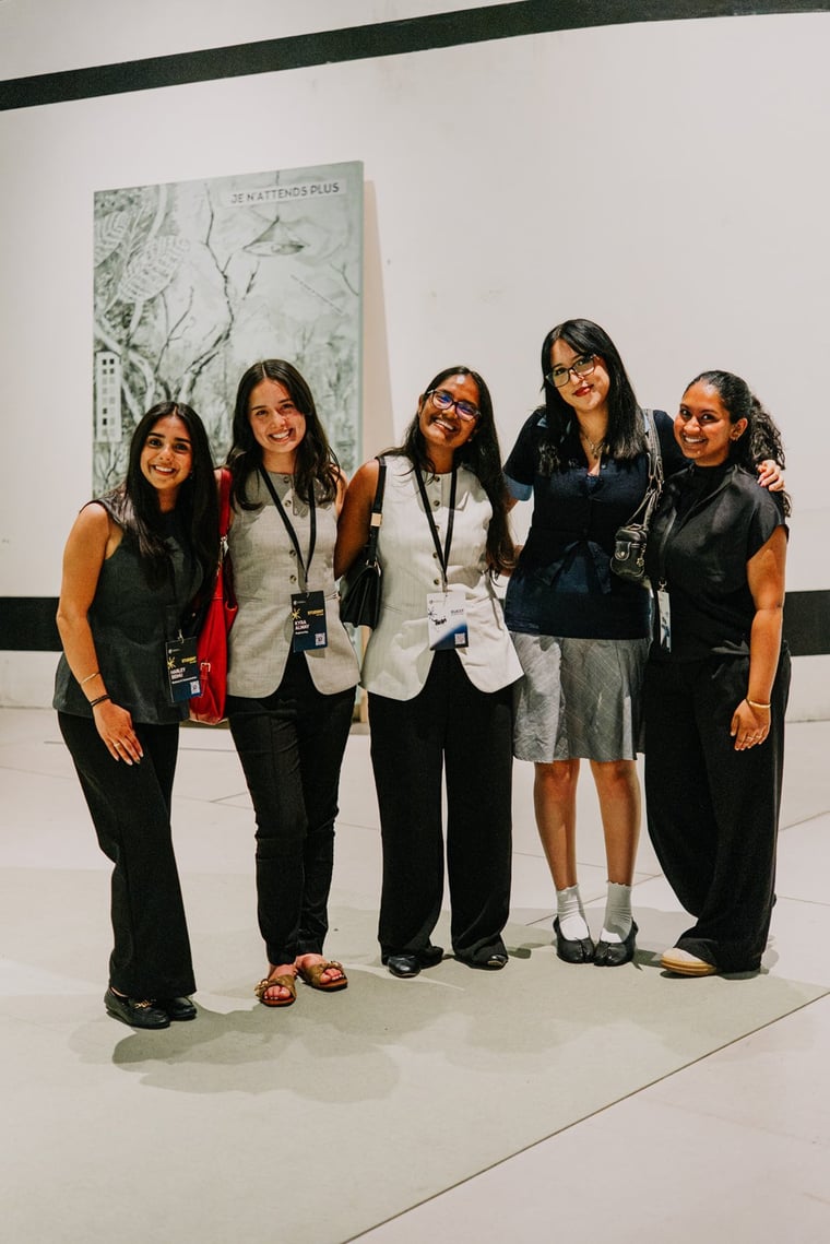 Students at the welcome reception